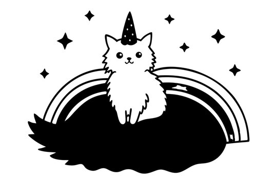 recommend clip art:  dreamy unicorn cat silhouette vector illustration