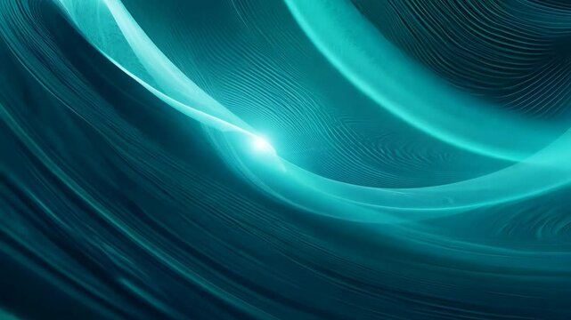 Energetic Enigmatic Teal and Indigo Backdrop with Luminescent Waves and Kinetic Swirl Effect