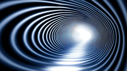 Obraz premium Abstract Blue Concentric Circles Forming a Tunnel Leading to Light
