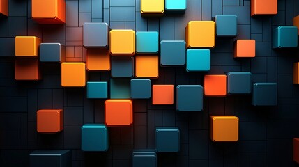 Abstract Arrangement of Geometric 3D Cubes Displaying a Modern and Complex Design Composition Scene.