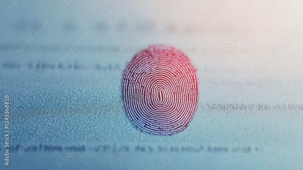 Poster law transformation concept. fingerprint with abstract background highlighting security and identity.