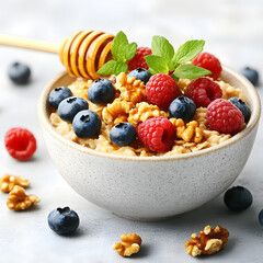 Oats topped with berries
