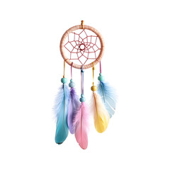 Dream Catcher with Feathers Isolated on Transparent Background