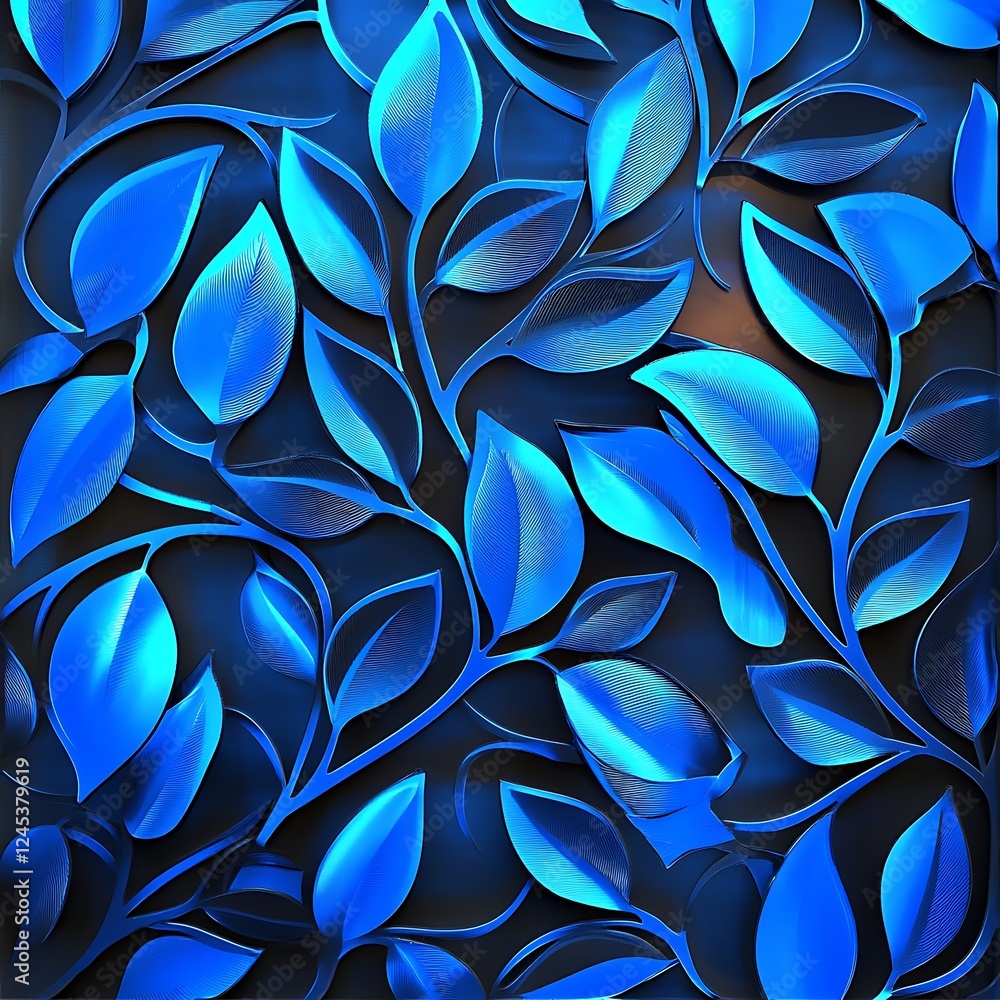 Poster blue abstract background with bokeh defocused lights. close up.