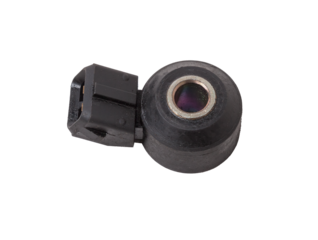 Knock sensor for vehicle engines spare parts electrical parts sensors on white background copy space