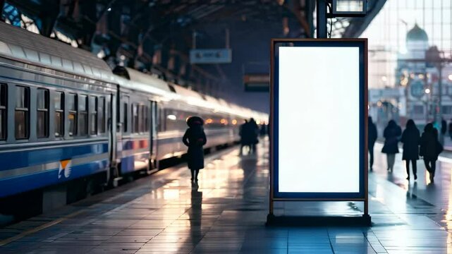 Billboard in train station, Advertisements in railway station.