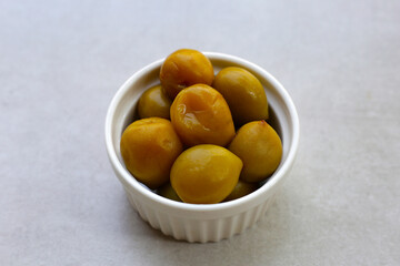 Pickled Chinese plums or Japanese apricots