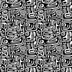 Creative ethnic style vector seamless pattern. Unique geometric vector swatch