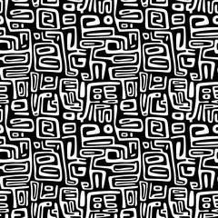 Creative ethnic style vector seamless pattern. Unique geometric vector swatch