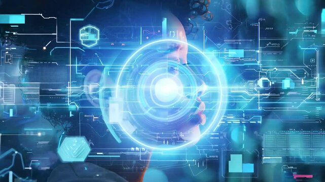 Human and technology concept, AI (Artificial Intelligence)