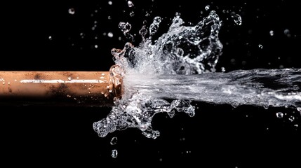 Bursting Emergency: High-Pressure Water Pipe Rupture Signifying Urgent Plumbing Repair and Water Damage Mitigation