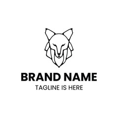 Fox Animal Line Logo Vector
