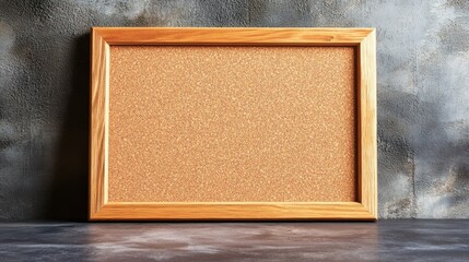Fototapeta premium Versatile Blank Corkboard with Wooden Frame for Creative and Office Use