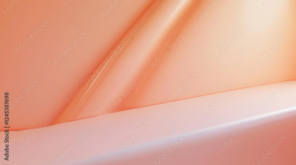 Poster abstract peach minimalist background with soft curves and layers