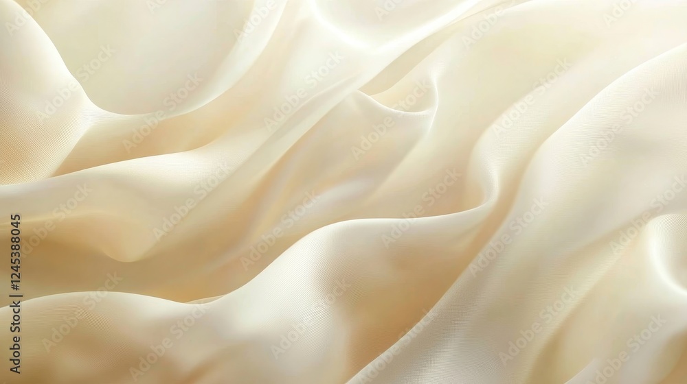 Poster soft creamy fabric waves creating elegant abstract texture