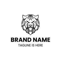 Tiger Animal Line Logo Vector