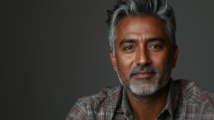 Obraz premium A male Indian man with gray hair, generative AI