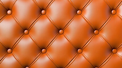 Textured Orange Faux Leather Upholstery with Button Details