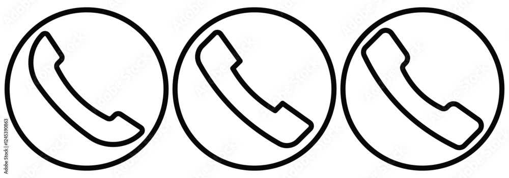 Poster phone call icon button. telephone icon. telephone call sign. phone call icon answer, accept and decl