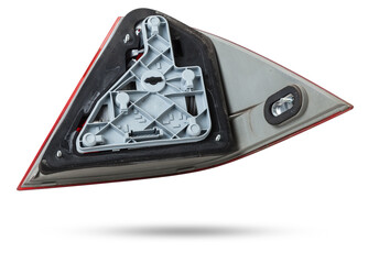 A taillight of a stop signal for a German auto - optical equipment of white and red color on a...