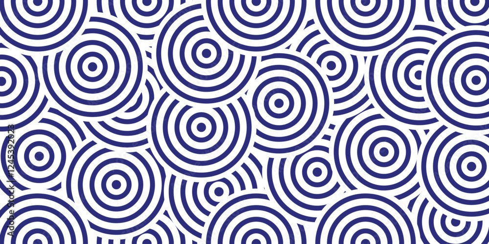 Poster a captivating background featuring a repeating pattern of concentric circles in shades of navy blue 