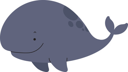 Blue Whale Cartoon Illustration
