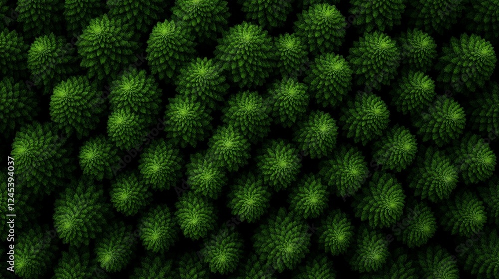 Poster nature's emerald tapestry: an aerial view reveals a sea of vibrant green plants. this image showcase