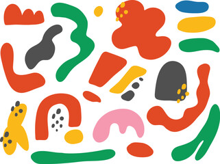 Abstract organic shape with bright color collections. Vector design elements