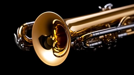 Golden Trumpet Close-Up: A Symphony of Brass and Light