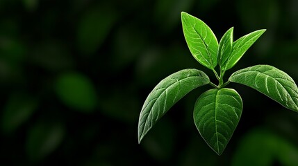 Emerging Life: Close-up of vibrant green leaves against a blurred background, showcasing the intricate details of plant life and evoking a sense of freshness and renewal.