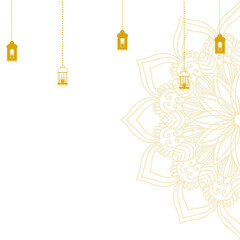 Golden Modern and Minimalist Mandala with Bright Colors. Geometric Circle Design Element for Invitation and Greeting Cards.