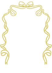 ribbon frame or border in coquette style theme perfect fit for wedding engagement birthday dinner lunch invitation and flyer for valentine and any occasion in gold