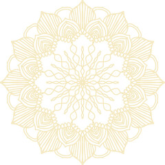 Golden Modern and Minimalist Mandala with Bright Colors. Geometric Circle Design Element for Invitation and Greeting Cards.