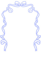 ribbon frame or border in coquette style theme perfect fit for wedding engagement birthday dinner lunch invitation and flyer for valentine and any occasion in Blue
