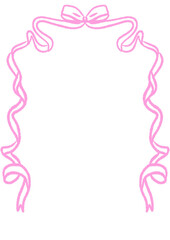 ribbon frame or border in coquette style theme perfect fit for wedding engagement birthday dinner lunch invitation and flyer for valentine and any occasion in Pink