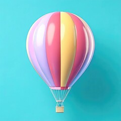 Naklejka premium Pastel Hot Air Balloon: A Dreamy, Colorful Illustration