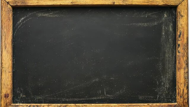 Vintage chalkboard with wooden frame transitions from left to center