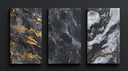 Gold marble texture on gray background. Luxury design for wall art vector illustration, Polished White marble texture background with cracked gold veins details, space for text