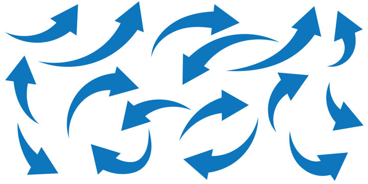 Wavy long line arrow set showing left element
