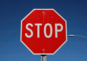 Obraz premium closeup of stop road sign