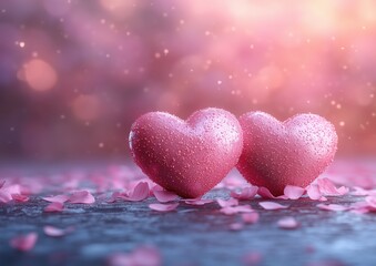 Obraz premium Valentine's Day Card Background Heart Hearts Rose Roses Flowers Paper Gift Love Balloon Balloons Wallpaper Background