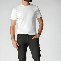 Obraz premium mens t-shirt mockup, suitable for design preview, product promotion and others