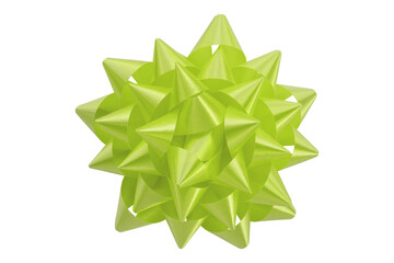 green ribbon on isolated on transparent background.