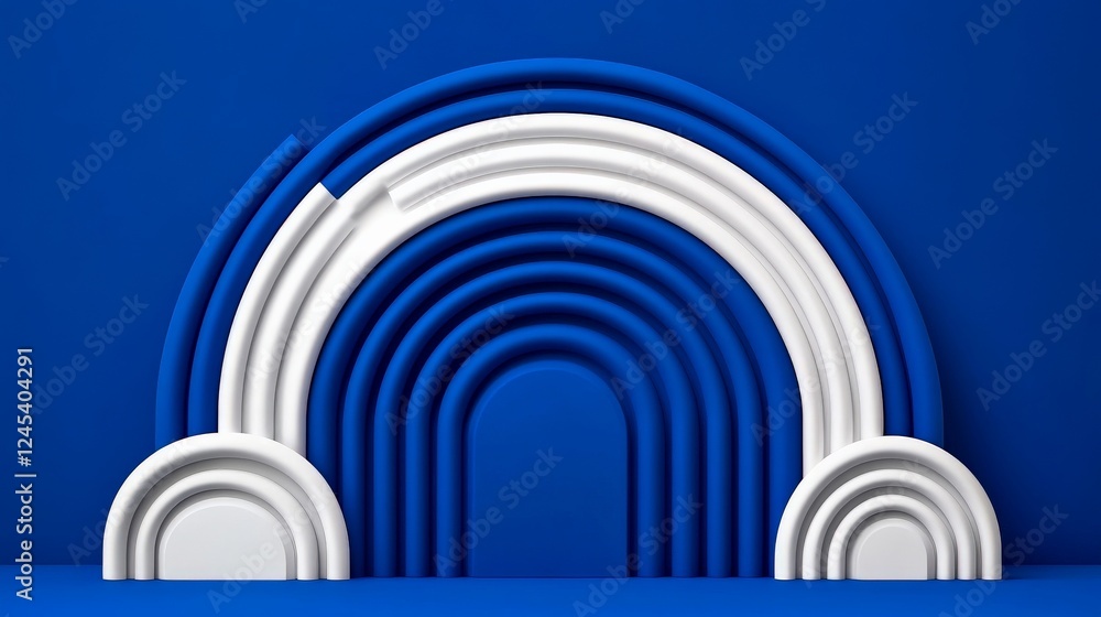 Aufkleber rainbow arch abstract: a captivating abstract composition featuring a stylized rainbow arch rendered