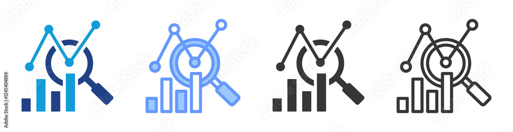 Poster Data analysis icon set multiple style collection