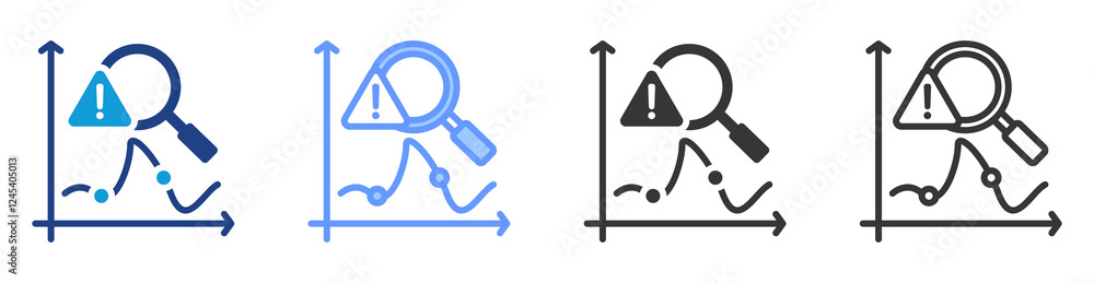 Aufkleber Anomaly detection icon set multiple style collection