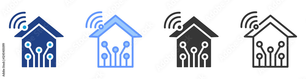 Aufkleber smart home icon set multiple style collection
