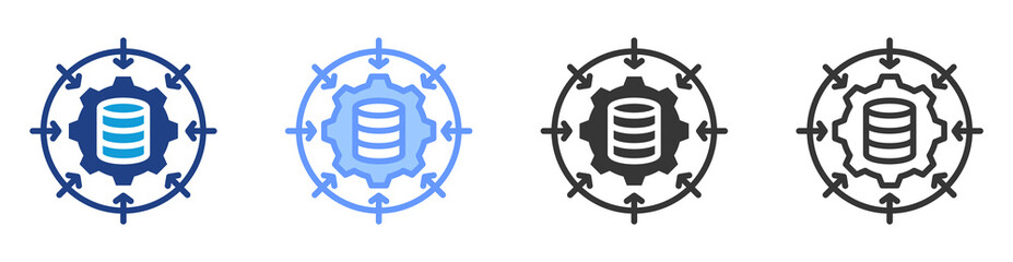 Data mining icon set multiple style collection