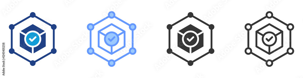 Poster supply chain icon set multiple style collection