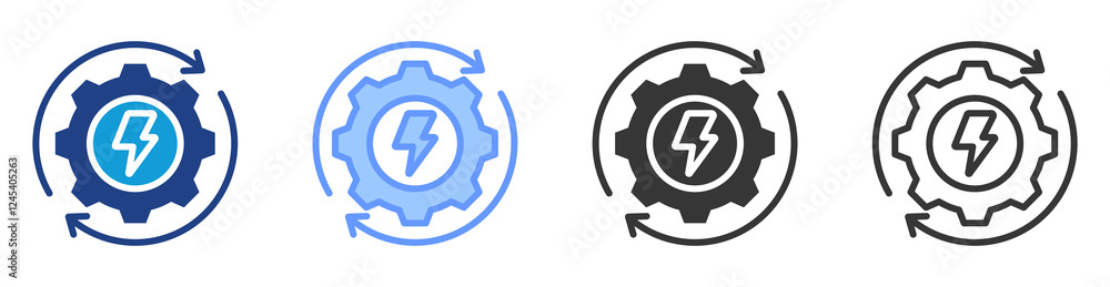 Poster Energy optimization icon set multiple style collection